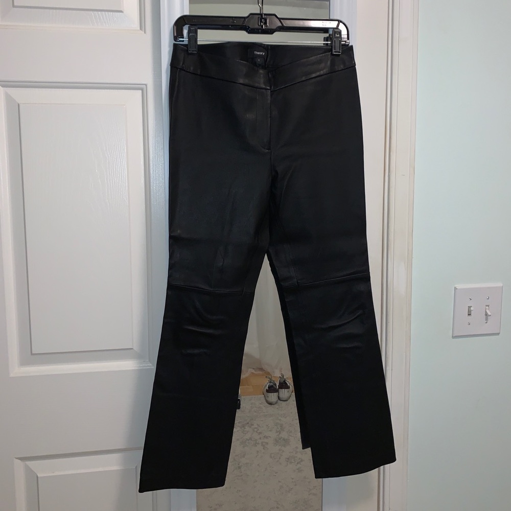 Theory Black Leather Pants size 4 - Picture 2 of 5